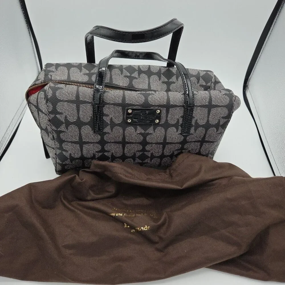 Kate Spade Kaleigh Ace of Spades Canvas Satchel Bag with Dust Bag